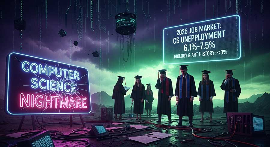কম্পিউটার সায়েন্সের স্বপ্ন এখন দুঃস্বপ্ন: ২০২৫ সালের চাকরির বাজার